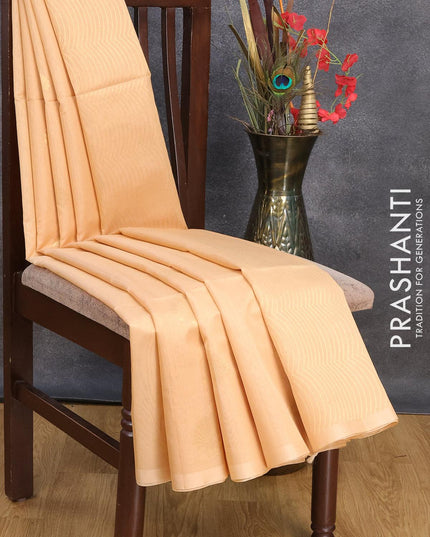 Kora silk cotton saree sandal with zari woven buttas in borderless style - {{ collection.title }} by Prashanti Sarees