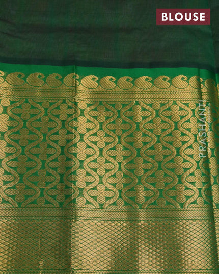 Kuppadam silk cotton saree candy pink and green with allover zari checks & buttas and long zari woven border - {{ collection.title }} by Prashanti Sarees