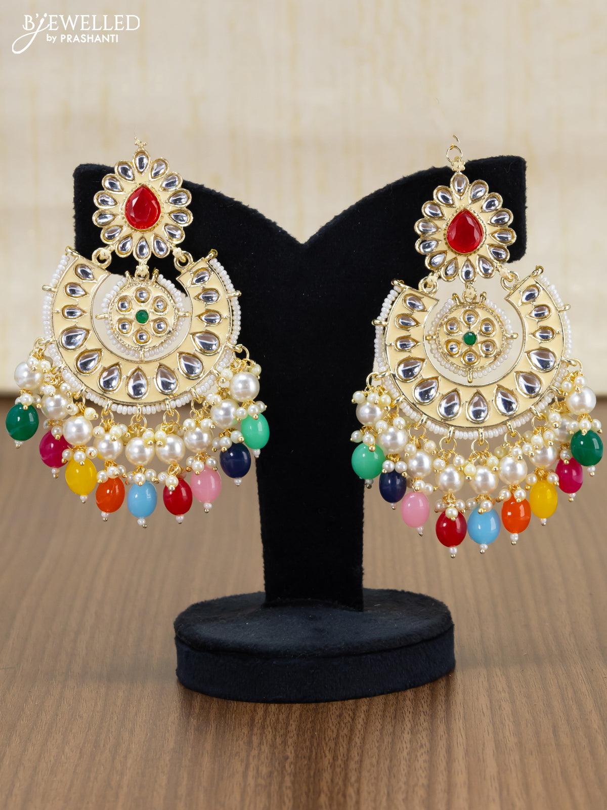Very Light Weight Nakshi work Chandbali earrings available in 9grams and  12grams siz… | Gold jewellery design necklaces, Gold bridal earrings, Gold  jewelry earrings