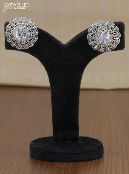 Light weight earrings with cz and white stone - {{ collection.title }} by Prashanti Sarees