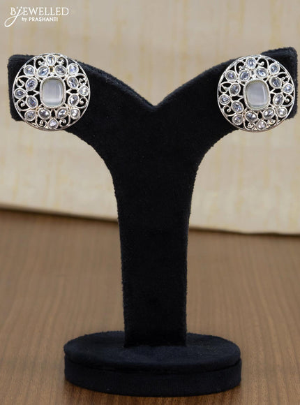Light weight floral design earrings with cz stone - {{ collection.title }} by Prashanti Sarees