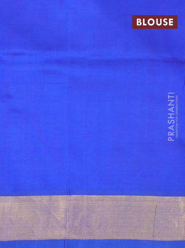 Light weight silk cotton saree candy pink and blue with allover thread weaves and small zari woven border - {{ collection.title }} by Prashanti Sarees