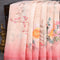 Linen cotton saree cream and peach pink with allover floral digital prints & sequin work and silver zari woven border - {{ collection.title }} by Prashanti Sarees