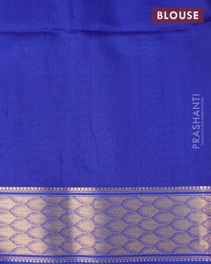 Maheshwari silk cotton saree deep purple and blue with thread & zari woven buttas and zari woven border - {{ collection.title }} by Prashanti Sarees