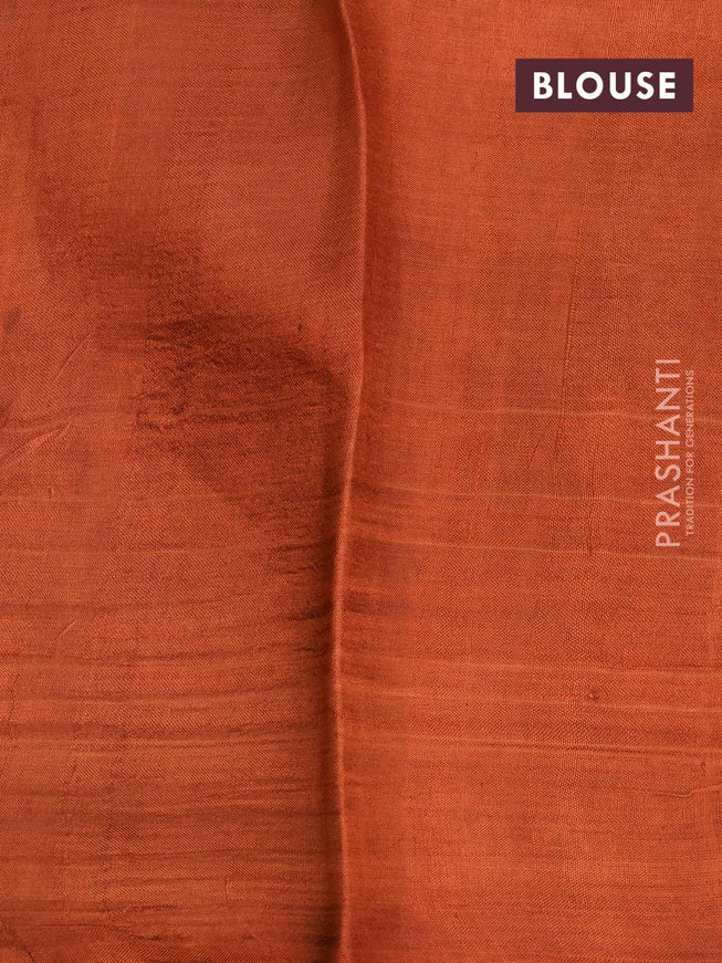 Murshidabad silk saree brown and orange with allover prints and simple border - {{ collection.title }} by Prashanti Sarees