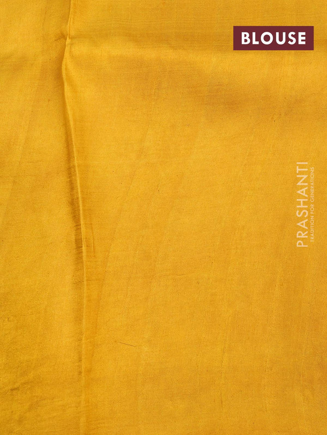 Murshidabad silk saree red and mustard yellow with allover floral prints and simple border - {{ collection.title }} by Prashanti Sarees