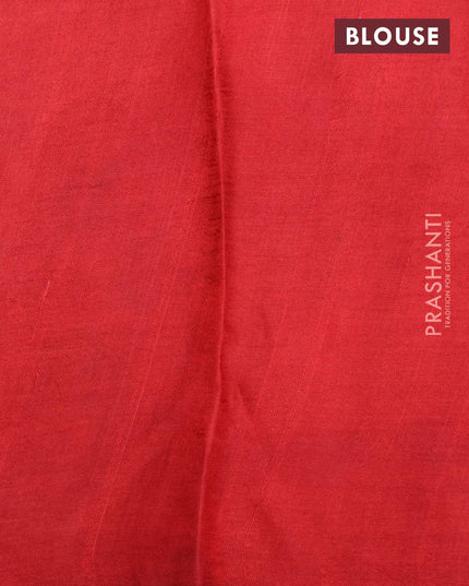 Murshidabad silk saree red with allover geometric prints and printed border - {{ collection.title }} by Prashanti Sarees