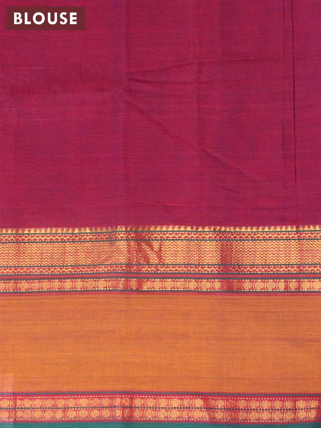 Narayanpet cotton saree dual shade of maroon and mustard yellow with plain body and rettapet zari woven border - {{ collection.title }} by Prashanti Sarees