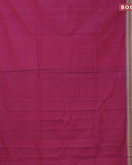 Narayanpet cotton saree dual shade of maroon with plain body and thread woven border - {{ collection.title }} by Prashanti Sarees