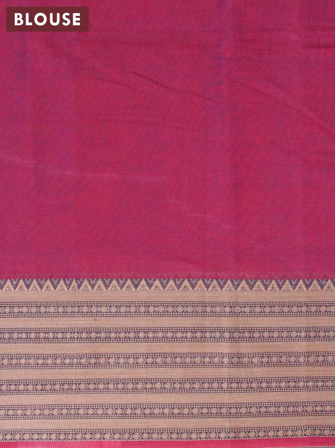 Narayanpet cotton saree dual shade of maroon with plain body and thread woven border - {{ collection.title }} by Prashanti Sarees