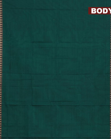 Narayanpet cotton saree green and maroon with plain body and thread woven simple border - {{ collection.title }} by Prashanti Sarees