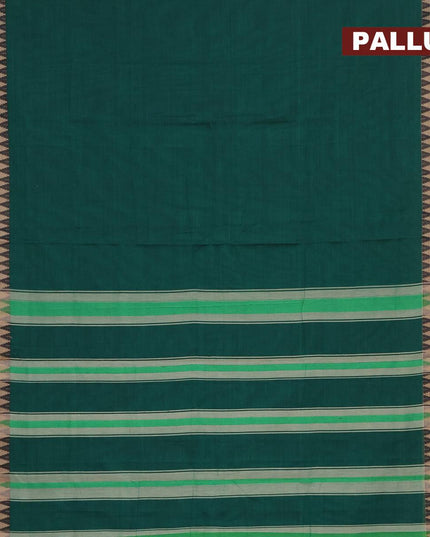 Narayanpet cotton saree green and maroon with plain body and thread woven simple border - {{ collection.title }} by Prashanti Sarees