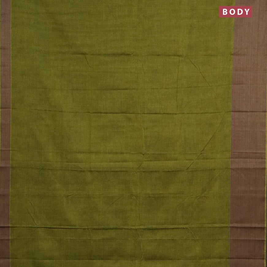Narayanpet cotton saree light green with plain body and thread woven border - {{ collection.title }} by Prashanti Sarees