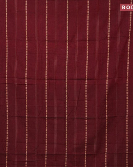 Narayanpet cotton saree maroon and grey with allover thread weaves and piping border - {{ collection.title }} by Prashanti Sarees