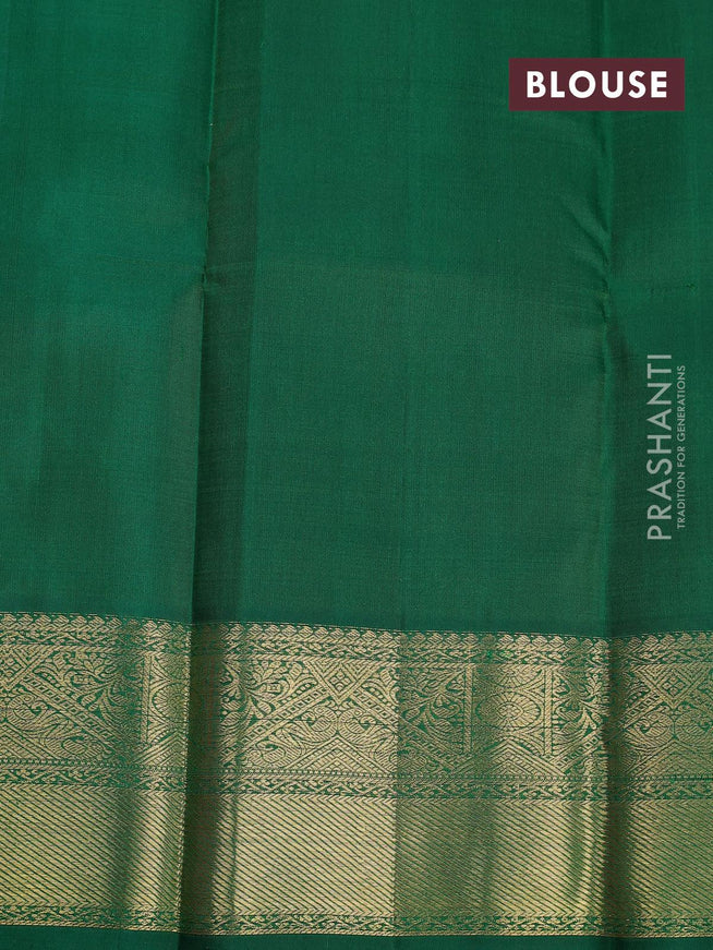 Niraa-13 Pure kanjivaram silk saree dual shade of pink and green with allover geometric zari weaves and rich zari woven border - {{ collection.title }} by Prashanti Sarees
