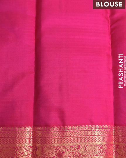 Niraa-36 Pure kanjivaram silk saree purple and pink with allover vairaosi pattern & zari buttas and zari woven korvai border-PBR2671 - {{ collection.title }} by Prashanti Sarees