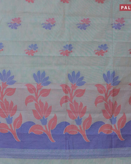 Nithyam cotton saree dual shade of blue and purple with thread woven buttas and zari woven border - {{ collection.title }} by Prashanti Sarees