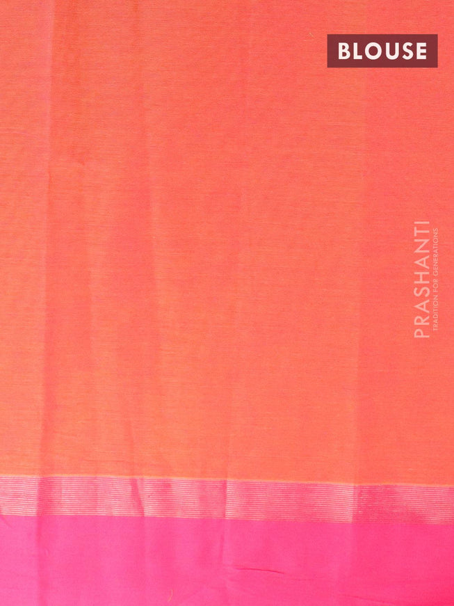 Nithyam cotton saree dual shade of pinkish orange and pink with thread woven geometric buttas and zari woven simple border - {{ collection.title }} by Prashanti Sarees