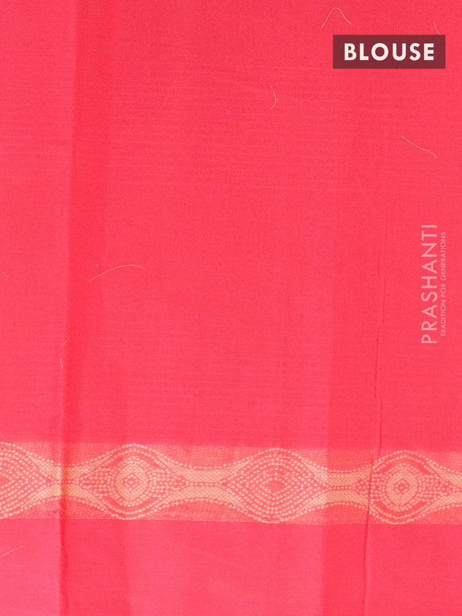 Nithyam cotton saree kum kum red with allover thread weaves and thread woven simple border - {{ collection.title }} by Prashanti Sarees