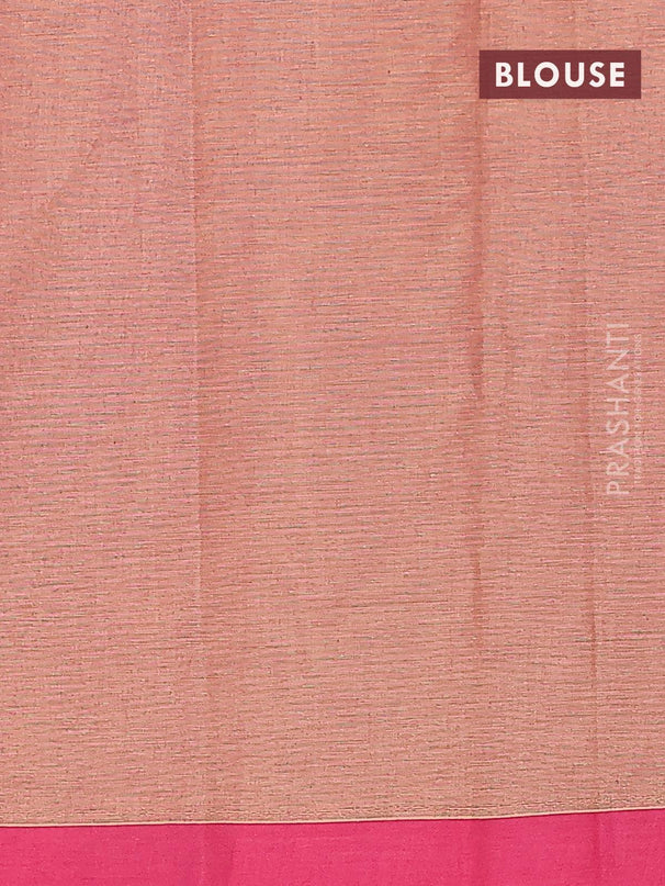 Nithyam cotton saree pastel brown and maroon with allover thread stripe & box type buttas and simple border - {{ collection.title }} by Prashanti Sarees