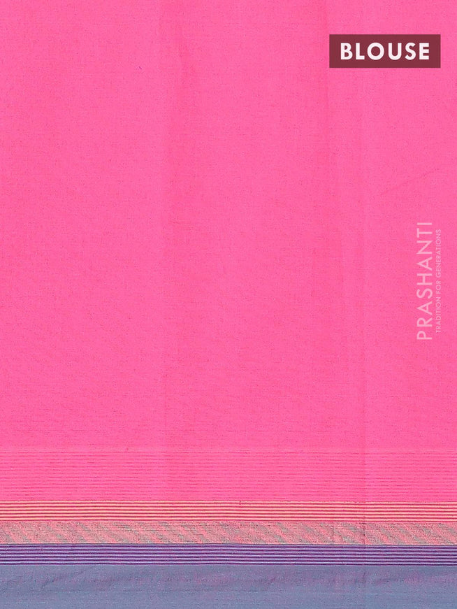 Nithyam cotton saree pink and dual shade of blue with thread woven buttas and zari woven simple border - {{ collection.title }} by Prashanti Sarees