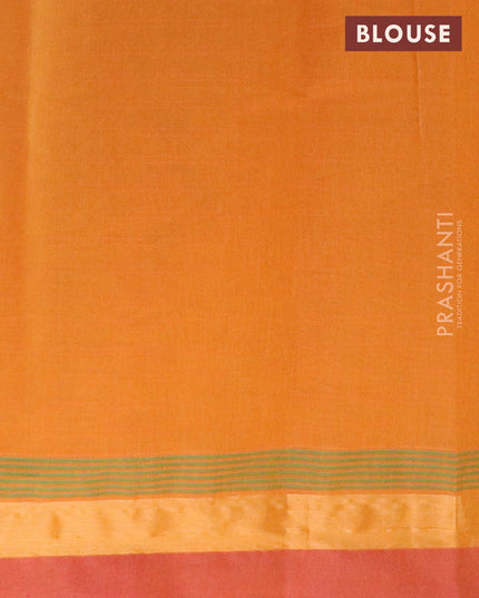 Nithyam cotton saree rustic orange and maroon with thread woven bttas and zari woven simple border - {{ collection.title }} by Prashanti Sarees