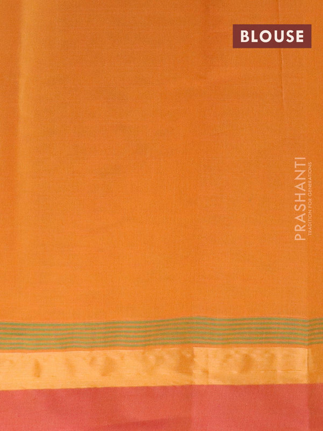 Nithyam cotton saree rustic orange and maroon with thread woven bttas and zari woven simple border - {{ collection.title }} by Prashanti Sarees