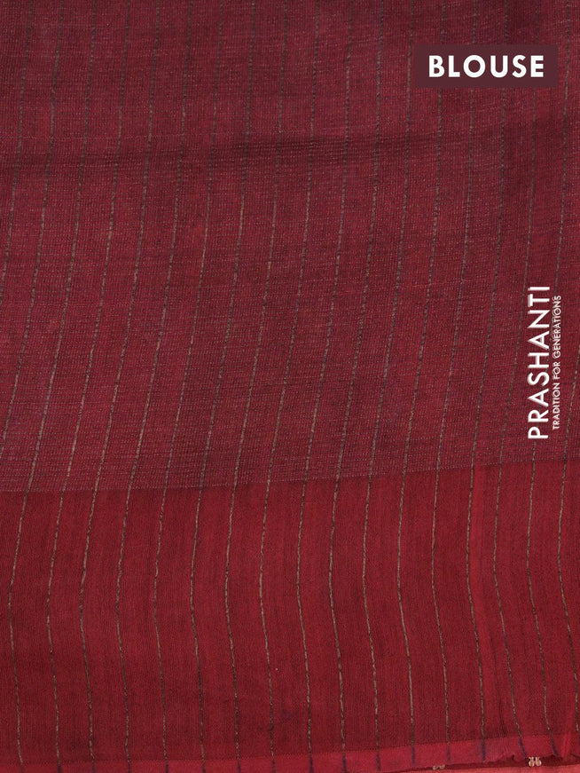 Organza silk saree maroon with allover floral prints and sequin work border - {{ collection.title }} by Prashanti Sarees