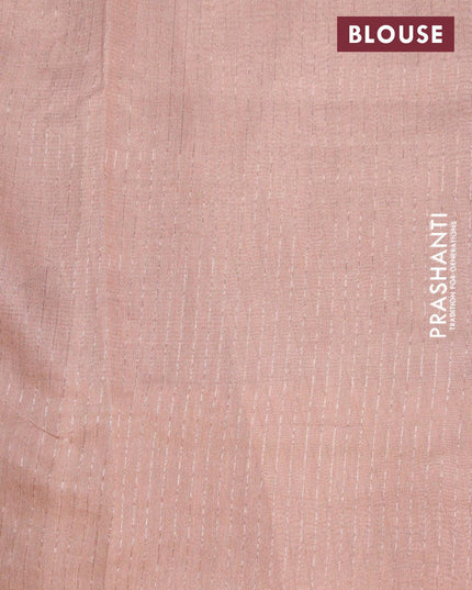 Organza silk saree pastel brown with allover floral digital prints and sequin work border - {{ collection.title }} by Prashanti Sarees