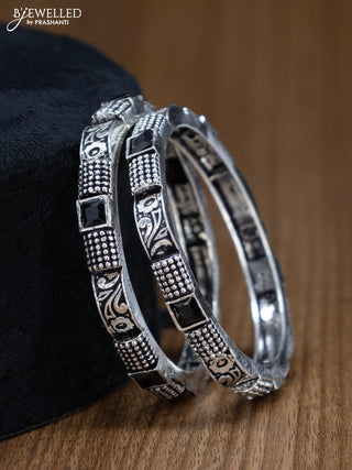Oxidised bangles with black stone