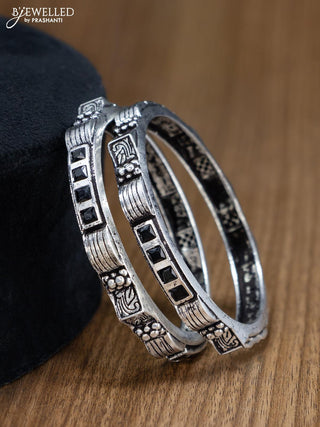 Oxidised bangles with black stone