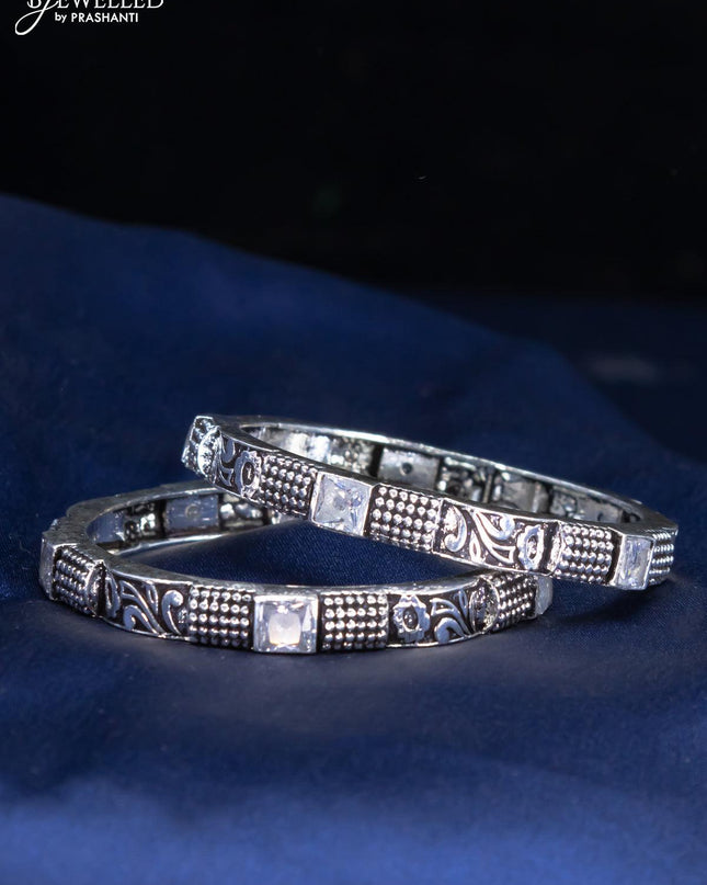 Oxidised bangles with cz stone - {{ collection.title }} by Prashanti Sarees