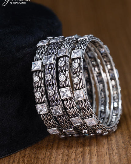 Oxidised bangles with cz stone - {{ collection.title }} by Prashanti Sarees