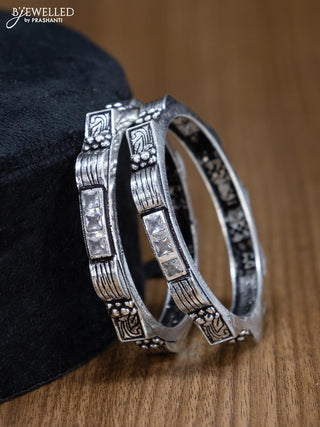 Oxidised bangles with cz stone