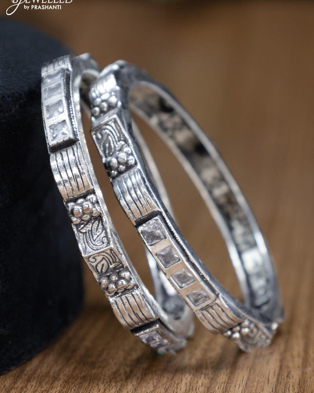 Oxidised bangles with cz stone - {{ collection.title }} by Prashanti Sarees