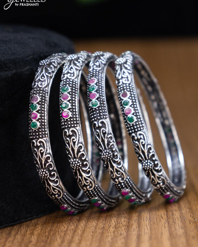 Oxidised bangles with kemp stone - {{ collection.title }} by Prashanti Sarees