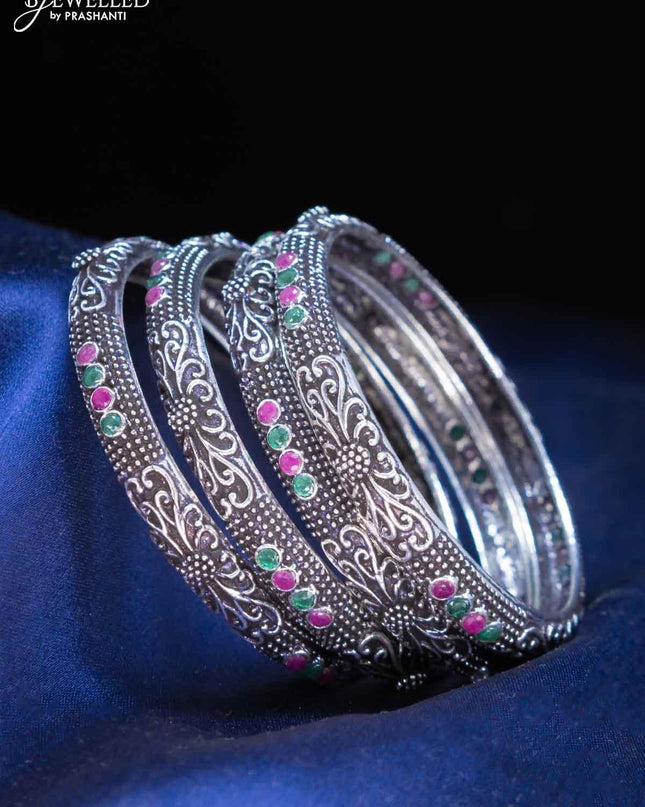 Oxidised bangles with kemp stone - {{ collection.title }} by Prashanti Sarees