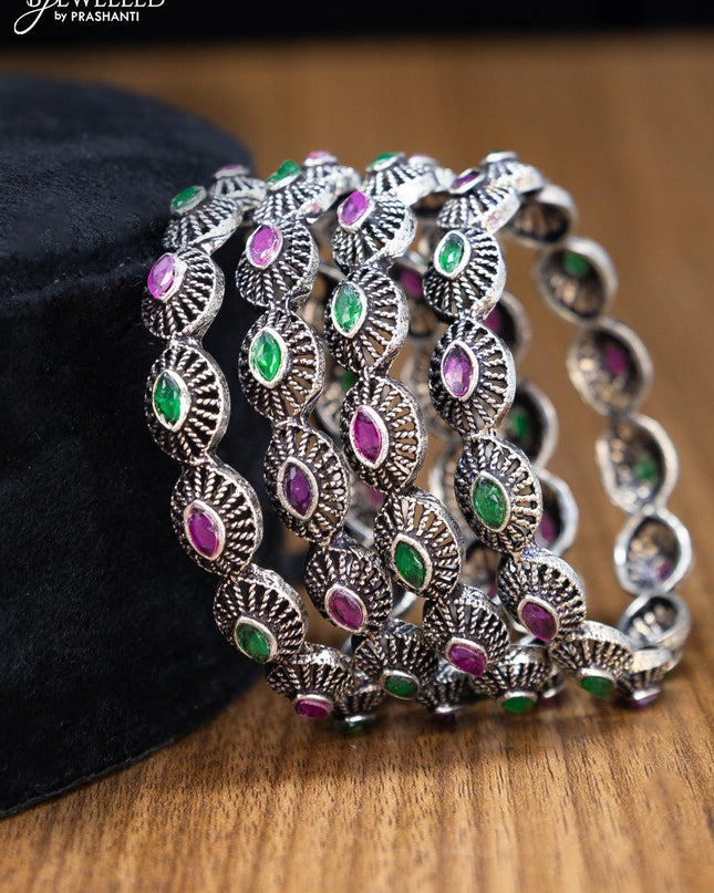 Oxidised bangles with kemp stone - {{ collection.title }} by Prashanti Sarees
