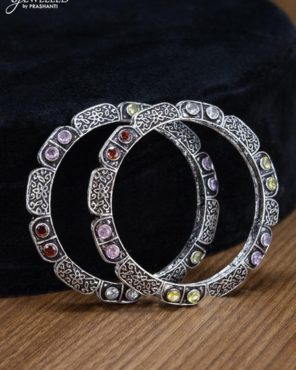 Oxidised bangles with multicolour stone - {{ collection.title }} by Prashanti Sarees