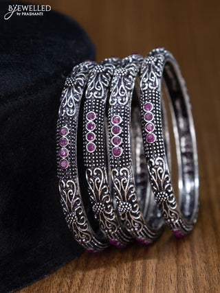 Oxidised bangles with ruby stone