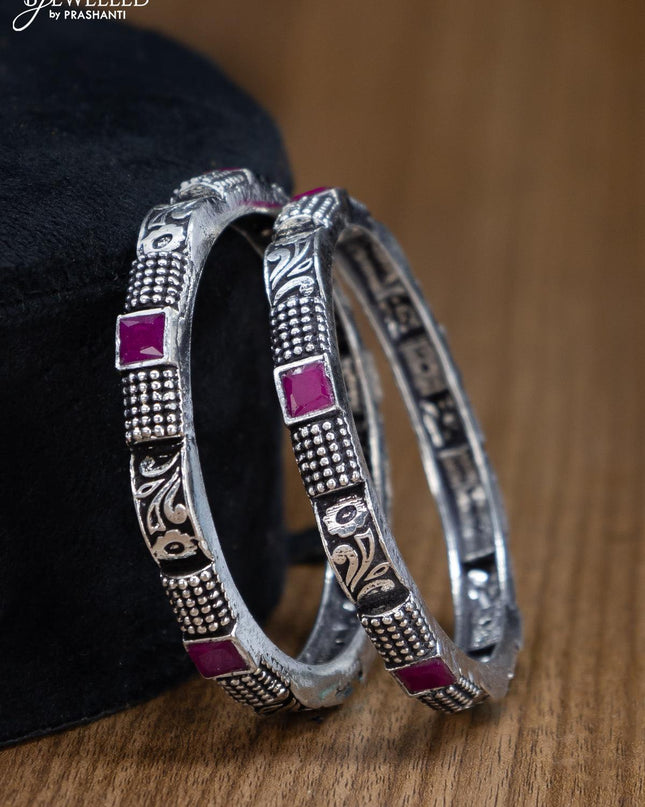 Oxidised bangles with ruby stone - {{ collection.title }} by Prashanti Sarees
