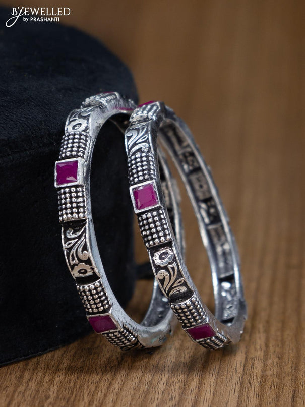 Oxidised bangles with ruby stone - {{ collection.title }} by Prashanti Sarees