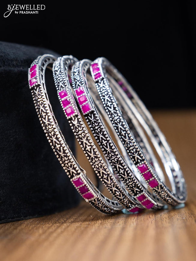 Oxidised bangles with ruby stone - {{ collection.title }} by Prashanti Sarees