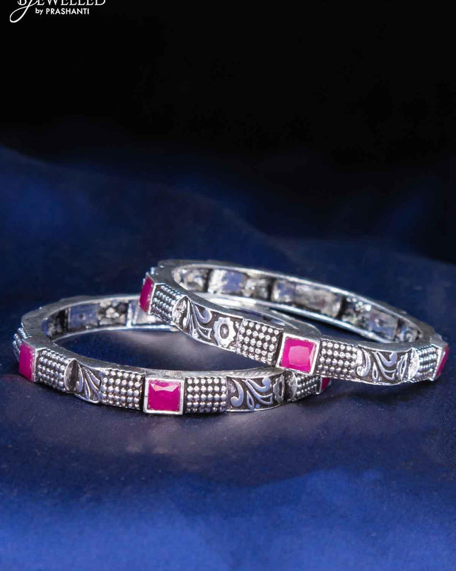 Oxidised bangles with ruby stone - {{ collection.title }} by Prashanti Sarees
