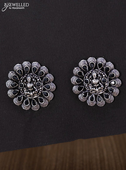 Oxidised earrings lakshmi design with black stones - {{ collection.title }} by Prashanti Sarees