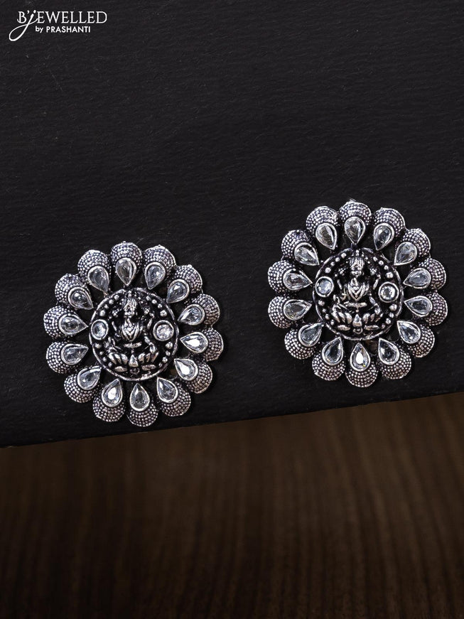 Oxidised earrings lakshmi design with cz stones - {{ collection.title }} by Prashanti Sarees