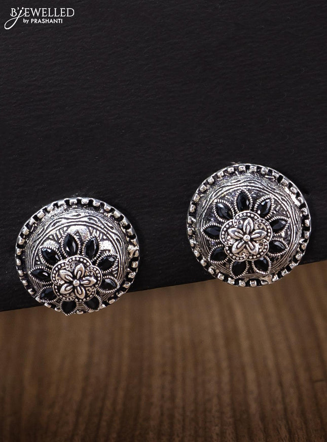 Oxidised earrings with black stones - {{ collection.title }} by Prashanti Sarees