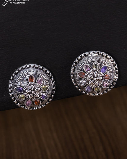Oxidised earrings with multicolour stones - {{ collection.title }} by Prashanti Sarees