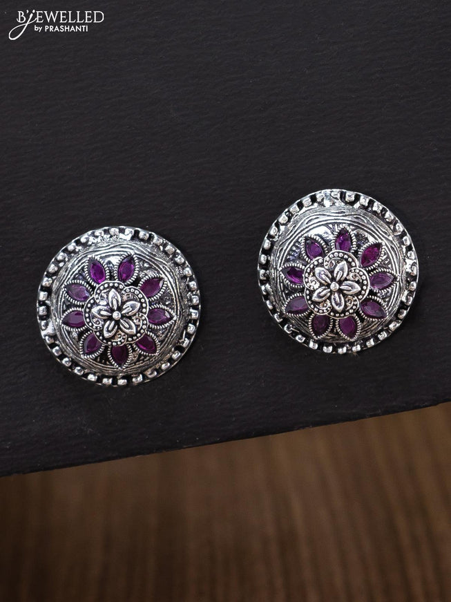 Oxidised earrings with ruby stones - {{ collection.title }} by Prashanti Sarees