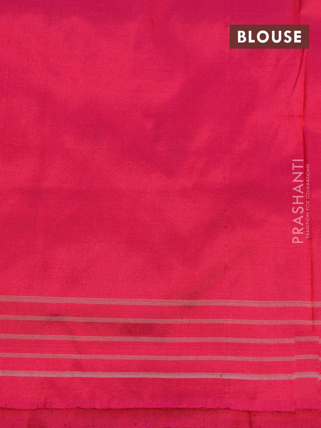 Pochampally silk saree dual shade of cs blue and pink with allover ikat weaves and long ikat woven border - {{ collection.title }} by Prashanti Sarees